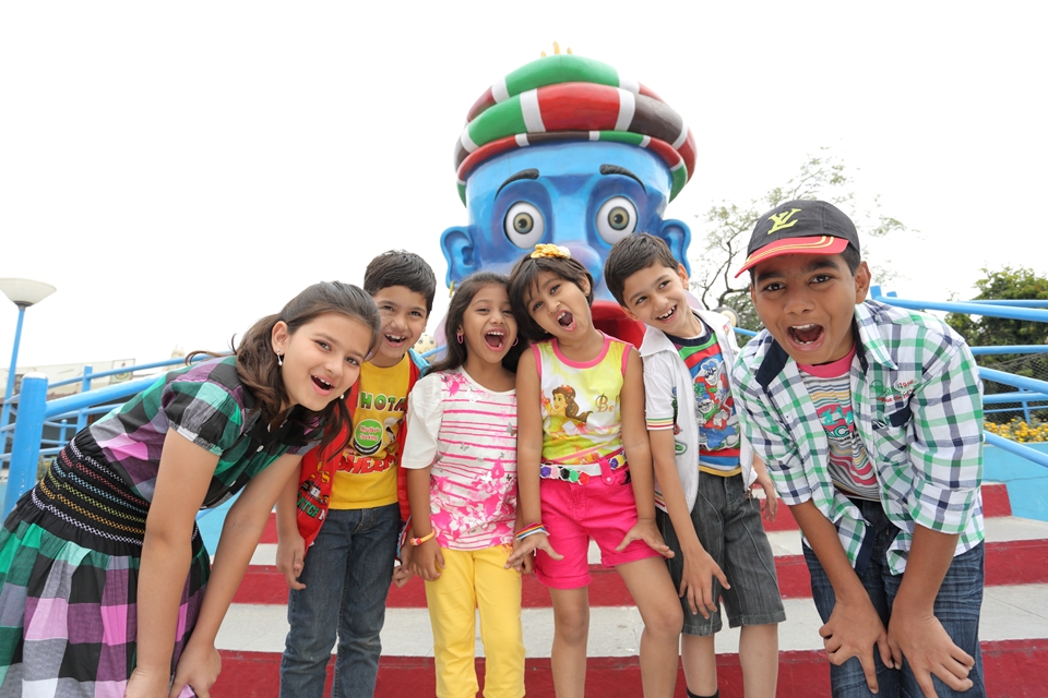 Fundustan - Kids fun amusement zone at Ramoji Film City Hyderabad with children enjoying playful activities
